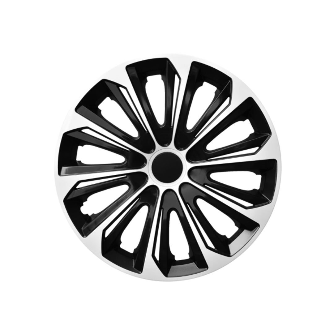 Tapacubos de 15" o 16" conjunto de 4 blanco negro NRM STRONG DUOCOLOR