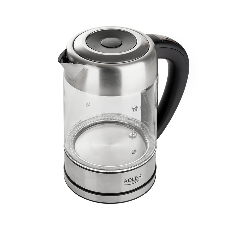 Hervidor de vidrio retroiluminado 1.7L con control de temperatura Adler AD 1247 NUEVO
