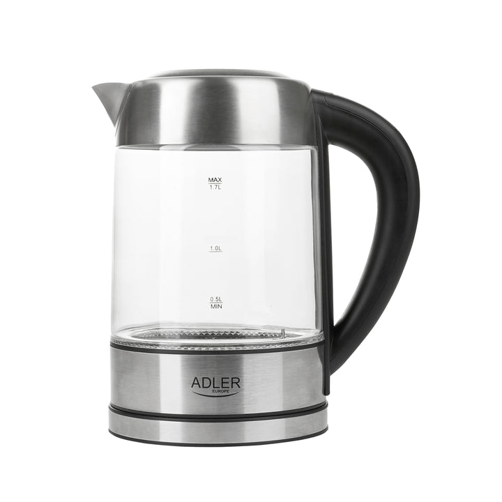 Hervidor de vidrio retroiluminado 1.7L con control de temperatura Adler AD 1247 NUEVO