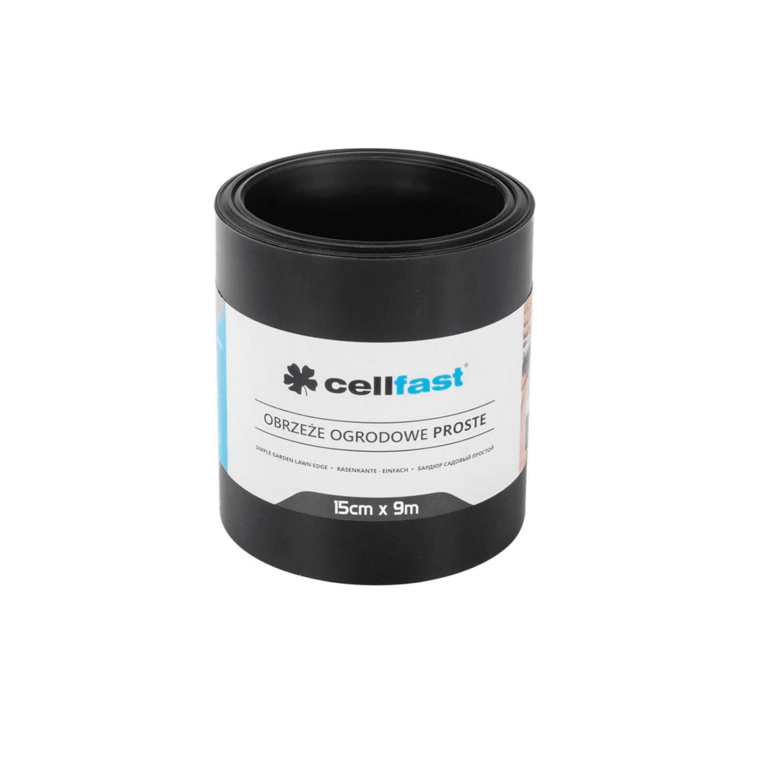 Borde recto para jardín 15cm x 9m Cellfast negro