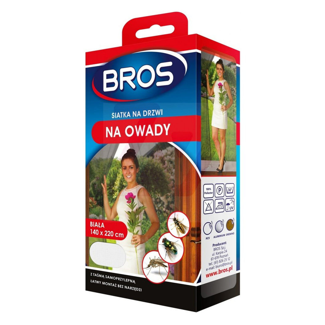 Rede mosquiteira para porta branca com fita adesiva 140 x 220 cm Bros