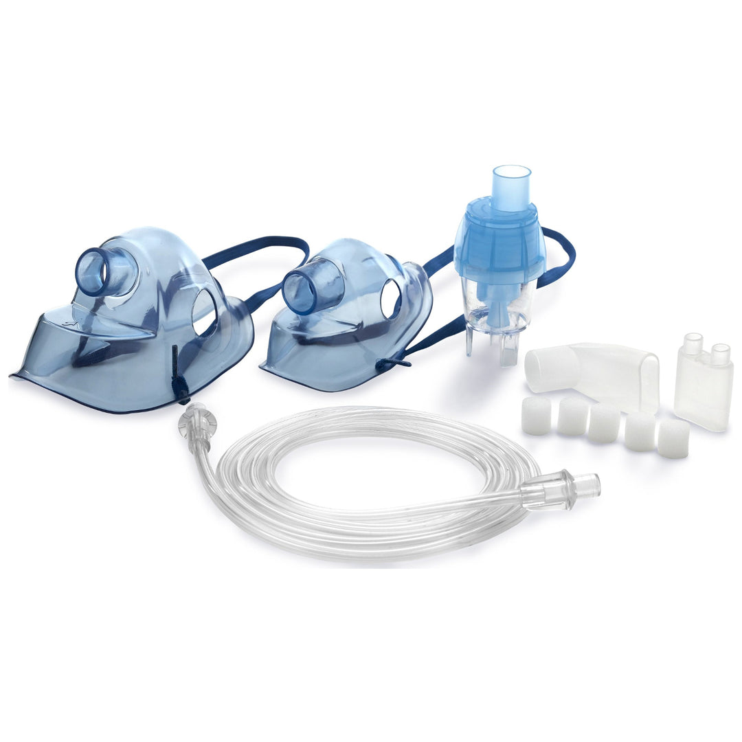 Conjunto de acessórios para inalador, máscara para crianças e adultos, nebulizador, tubo de ar, omnibus, filtro azul
