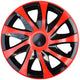 Conjunto de calota 16 "draco vermelho-preto 4 peças para renault peugeot opel ford citroen