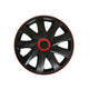 Juego de tapacubos 14 " Kando RACE negro y rojo 4 piezas para FIAT VW OPEL