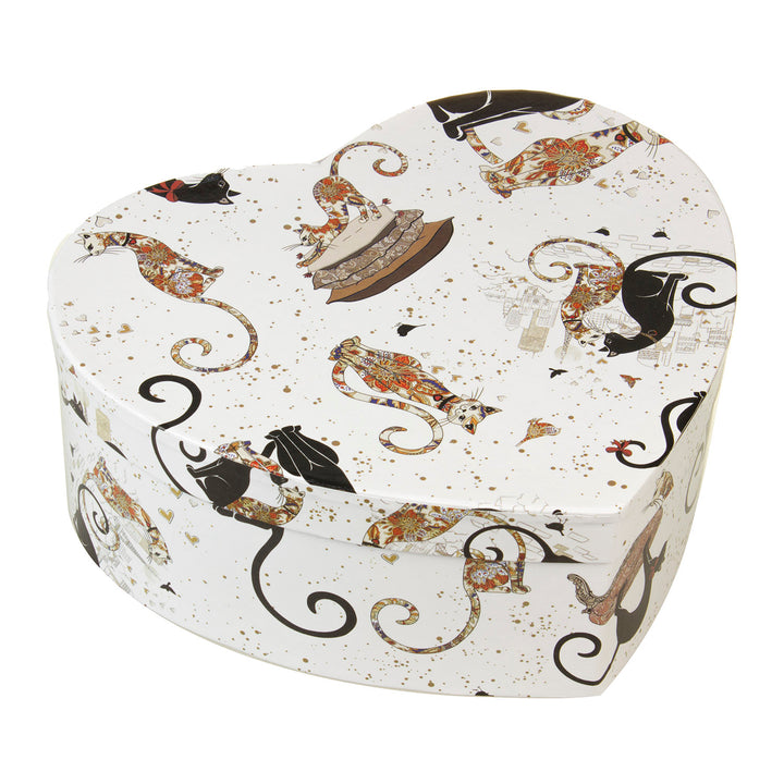 Taza de Café con Cuchara para Dos Personas, Caja Decorativa, Tazas de Porcelana (2 tazas 300 ml, Cat Collection) Queen Isabell