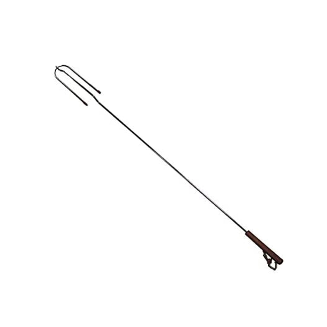 Espeto para grelha de fogueira, 100cm, aço cromado, espeto, cabo de madeira, grelha mestre de fogo mg279