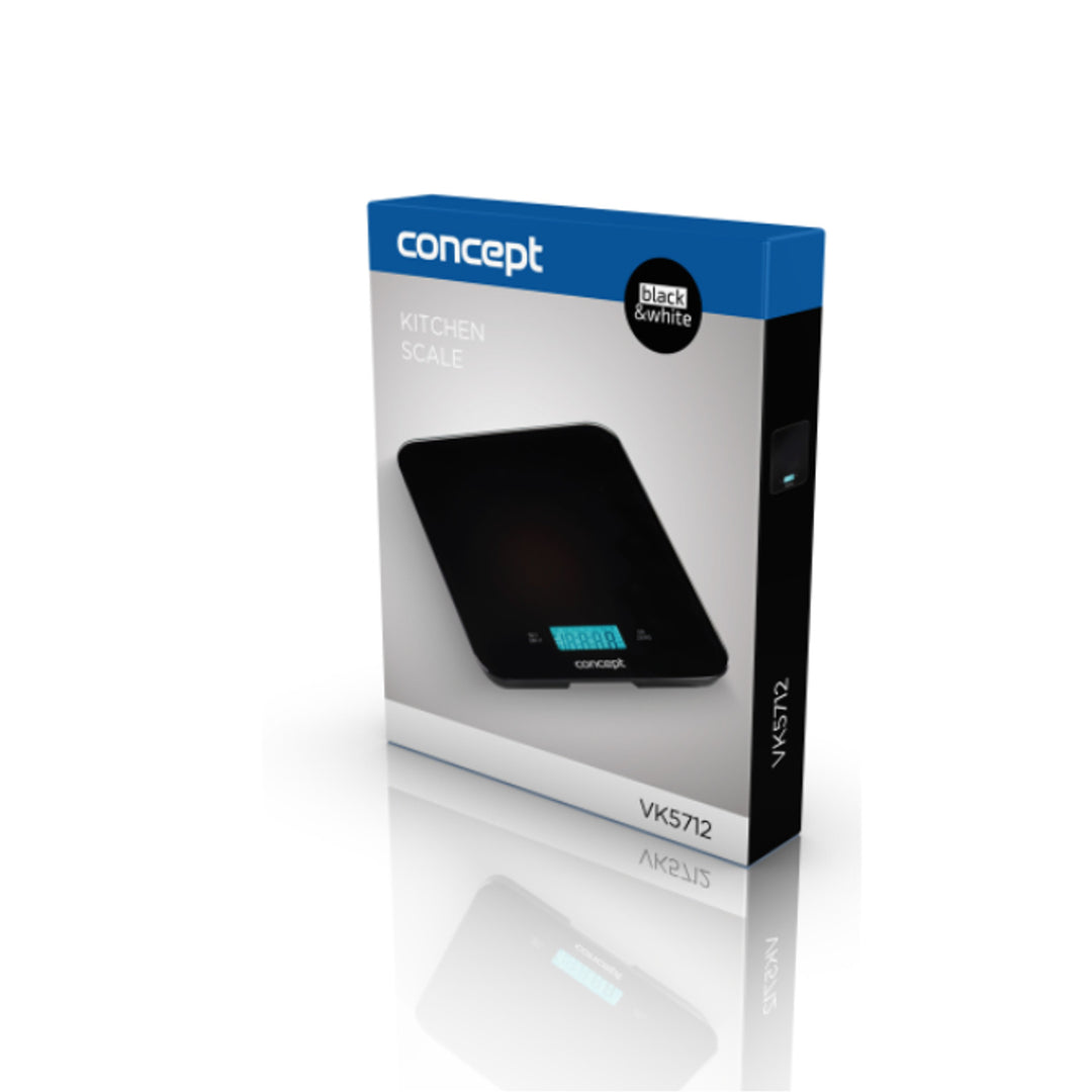 Báscula de cocina digital con reloj y temporizador 15 kg Concept negro VK5712