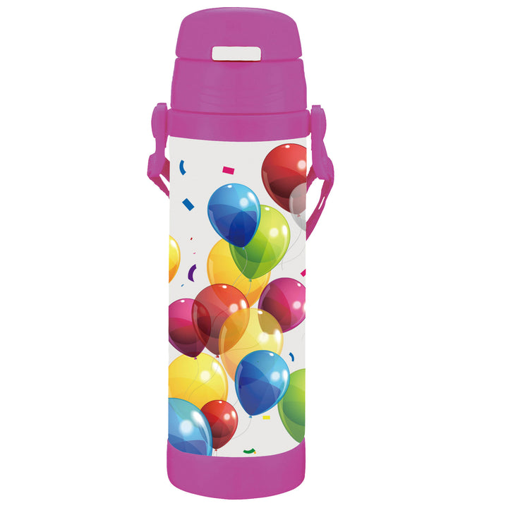 Taza térmica para niños de acero inoxidable de alta calidad con aislamiento al vacío (500 ml, rosa)