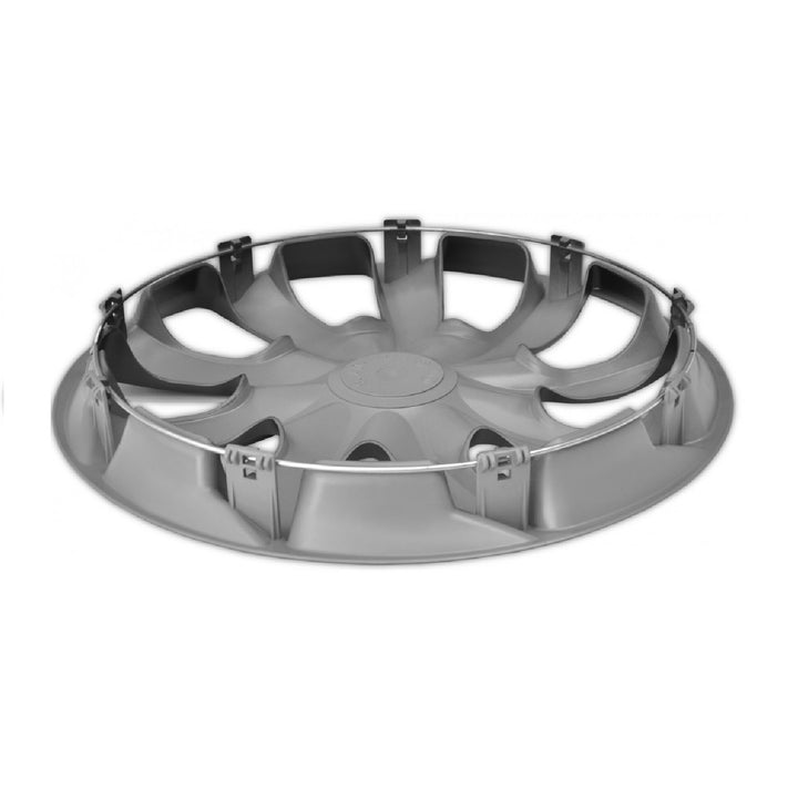 Tapacubos universales 14" Draco plata a presión juego de 4 piezas