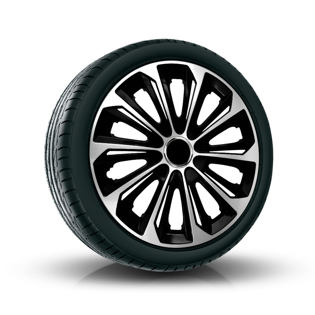 Tapones 14" NRM EXTRA FUERTE PLATA NEGRO plata y negro 4 uds.
