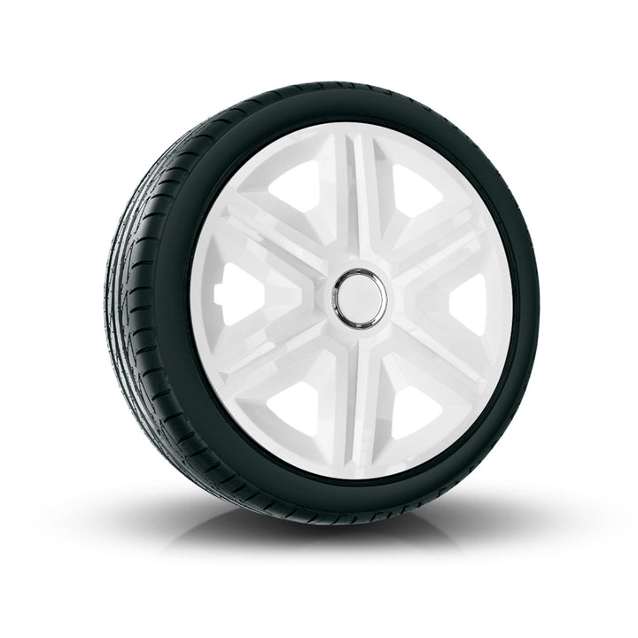 Tapacubos 15" NRM FAST WHITE PINTADO BLANCO 4 piezas
