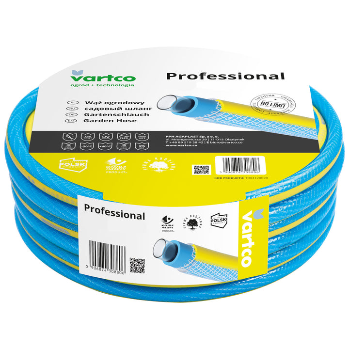 Manguera de agua de 4 capas Anti Twist Manguera de jardín flexible Tricot Braid resistente a los rayos UV 25 Bar 1/2" 50m