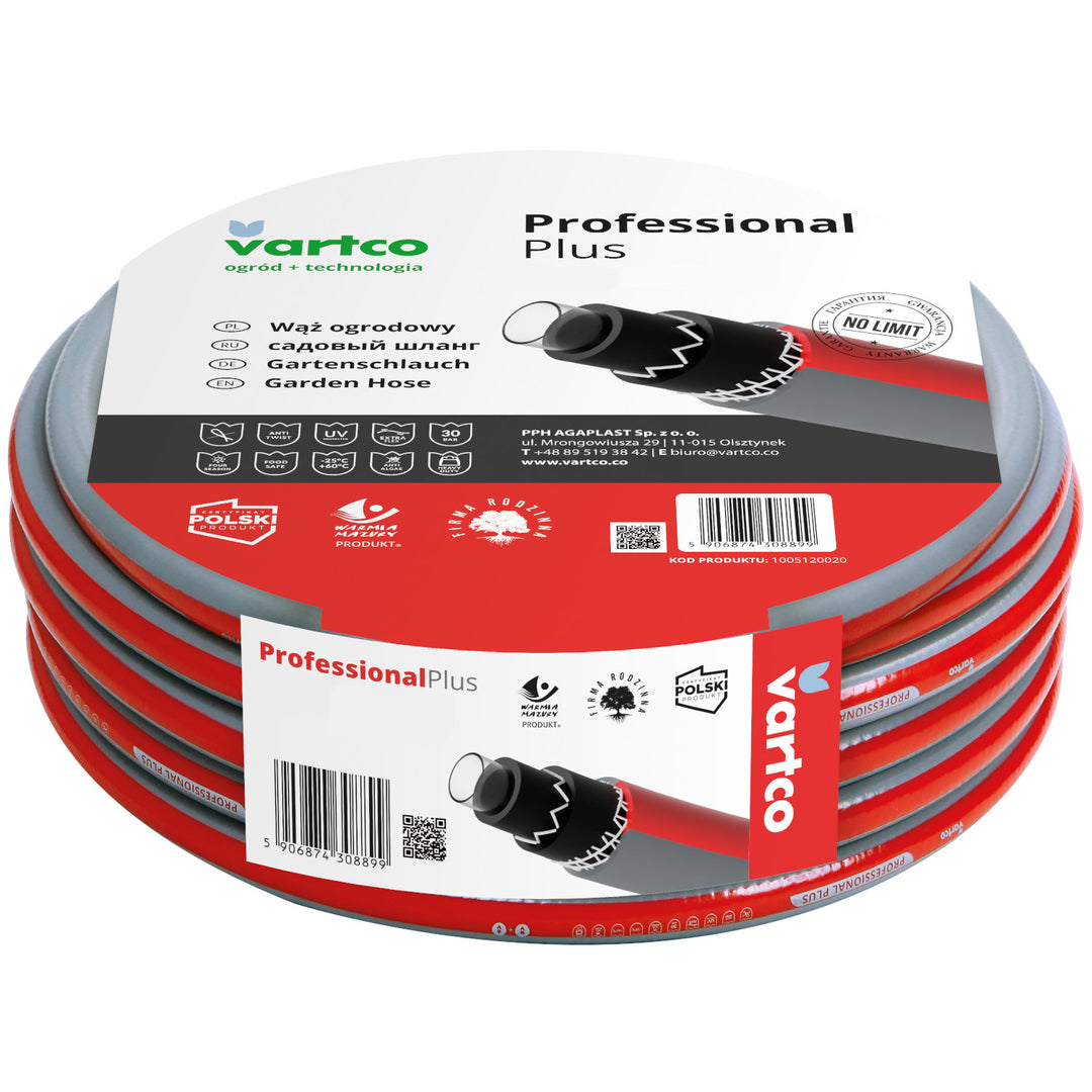 Mangueira de água de 6 camadas, mangueira de jardim anti-dobra, flexível, resistente aos raios UV, 30 bar, 1/2" e 50 m
