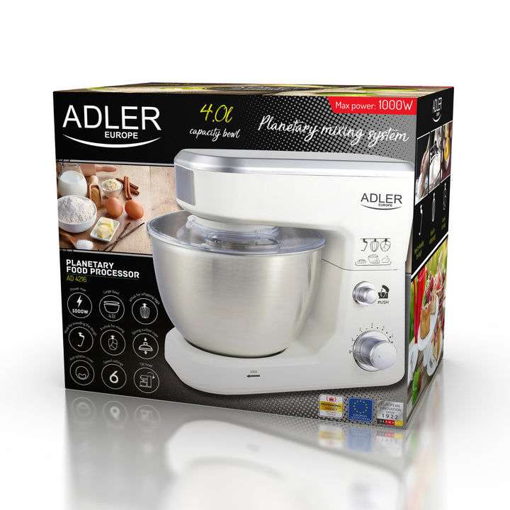 Processador de alimentos planetário Adler AD 4216 1000W - 6 velocidades