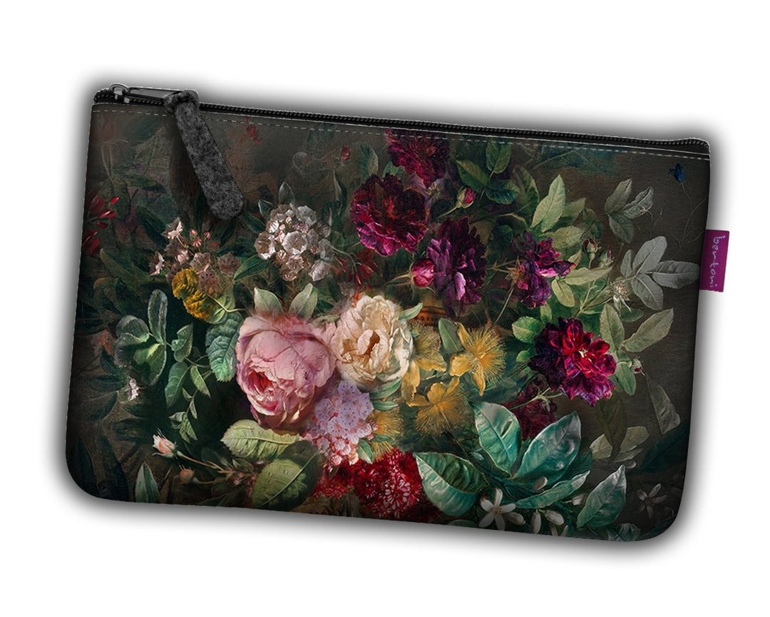Saco organizador de produtos de higiene pessoal de feltro com zíper saco cosmético para organizar buquê de flores de maquiagem