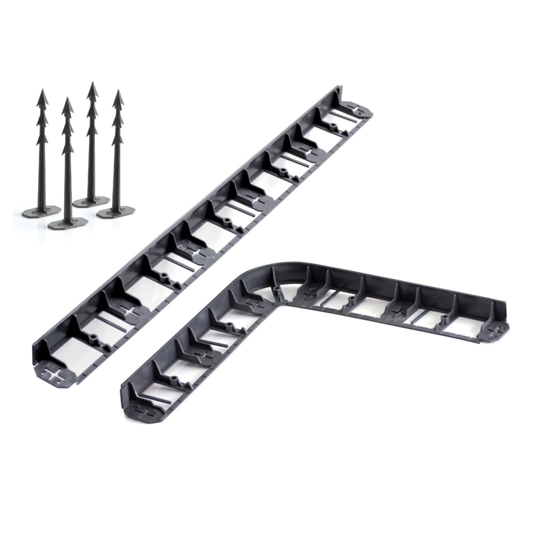 Borde de césped 8m y 28 anclajes Borde 1045 Prosperplast IB1045-S411