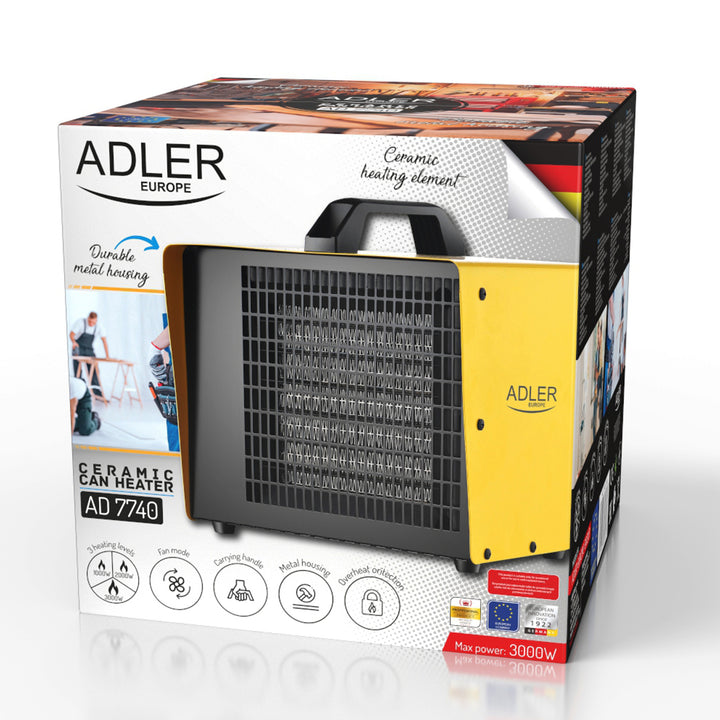 Aquecedor cerâmico Adler AD 7740 3000W com termostato