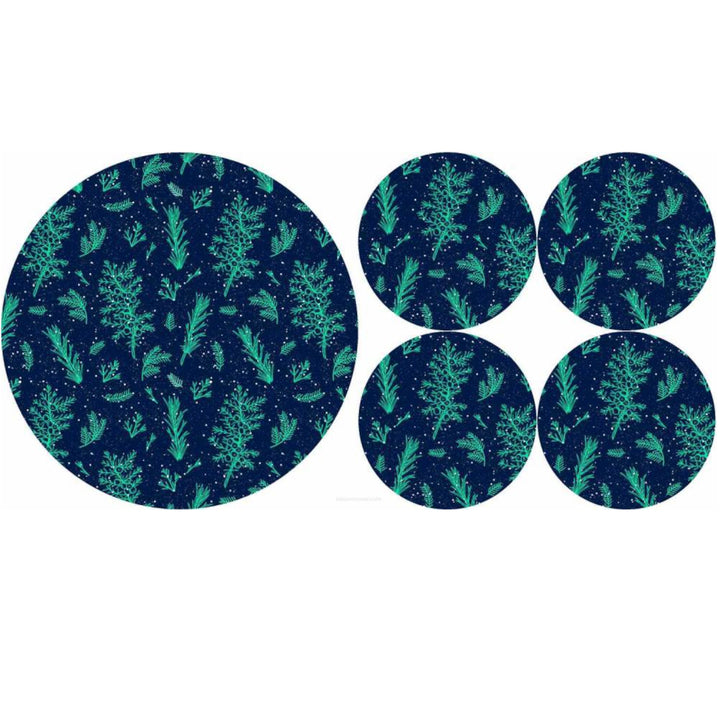 Set de salvamanteles de fieltro redondo 1 + 4 - JUNIPER