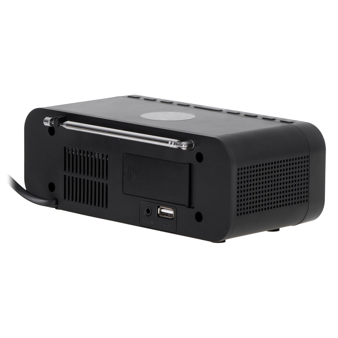 Rádio-despertador FM Adler AD 1192B com carregador sem fios e Bluetooth