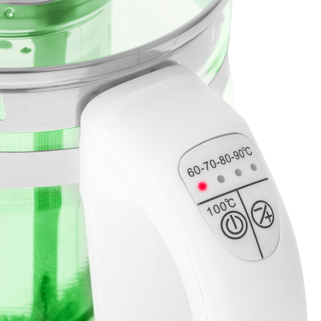 Hervidor de vidrio de 1,5 L con cafetera y control de temperatura Adler AD 1299