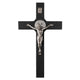 Cruz de madeira de São Bento Pendente Cruz com Símbolo da Paixão (Preto, 22x12x1,8cm)