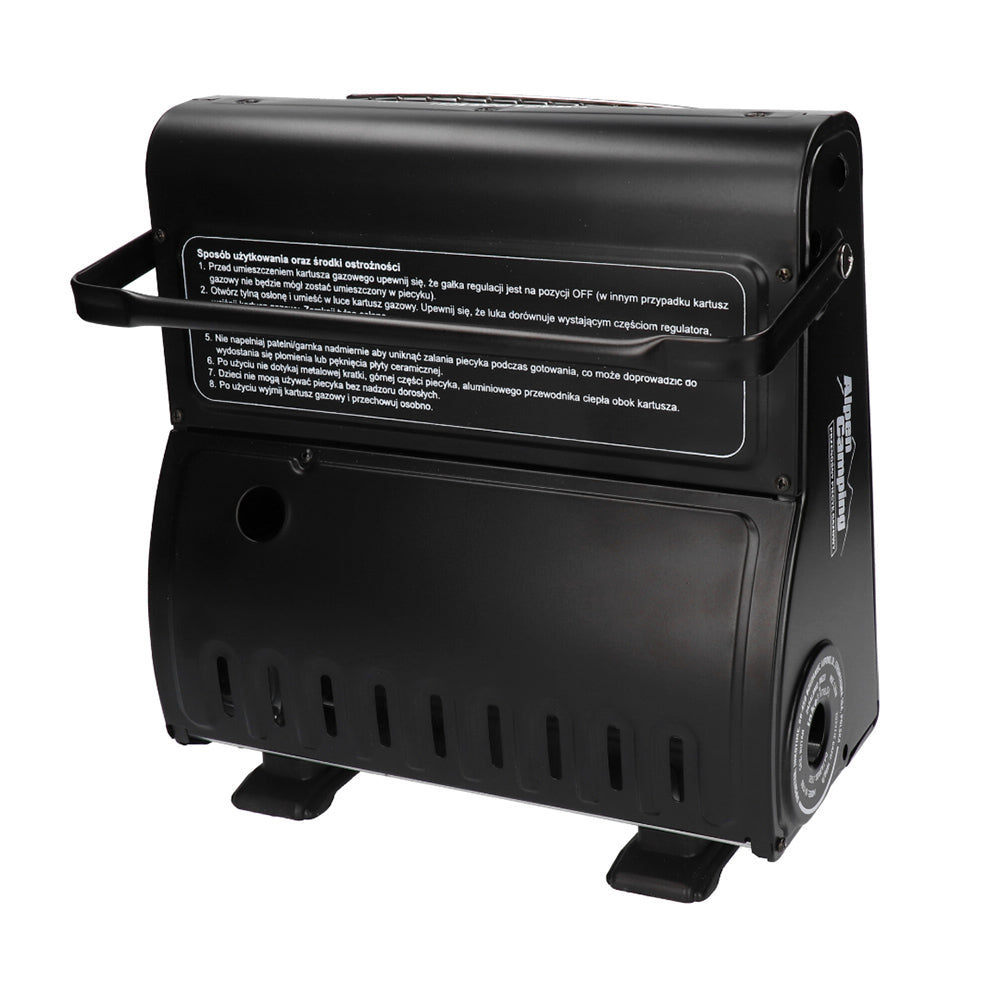 Aquecedor de campismo Alpen com consumo de gás de 124 g/h, ignição piezo, IK-1000 PRO, ISLÂNDIA + 4 cartuchos