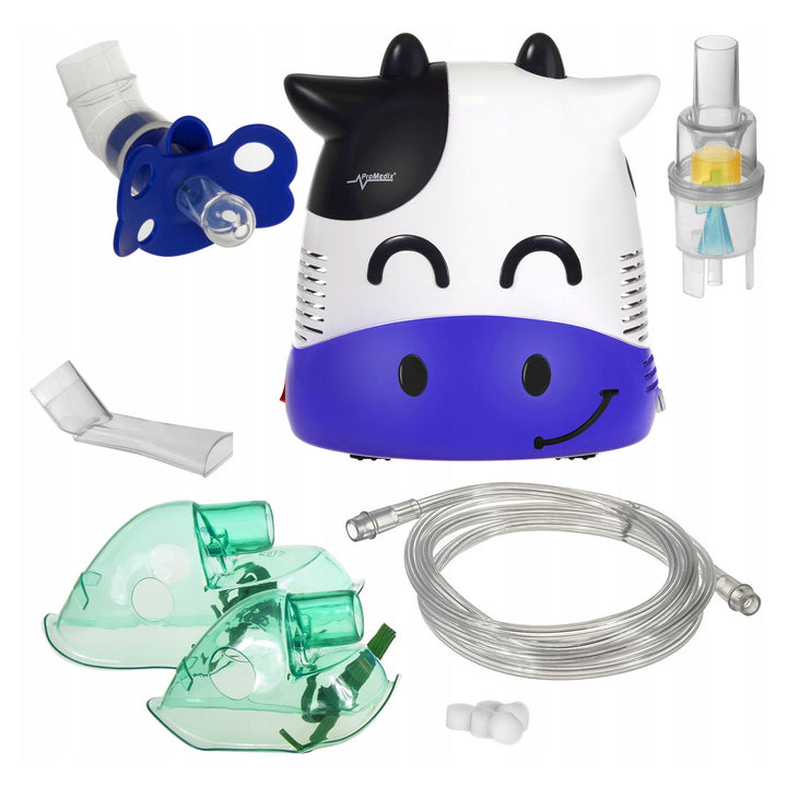 Inalador infantil Promedix, Fudge, conjunto nebulizador, máscaras, filtros, chupeta, PR-810