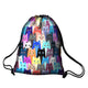 Bertoni Arco Design Bolsa Traseira Impressão em Cores, Mochila Impermeável, Impressão Miau, EE0035
