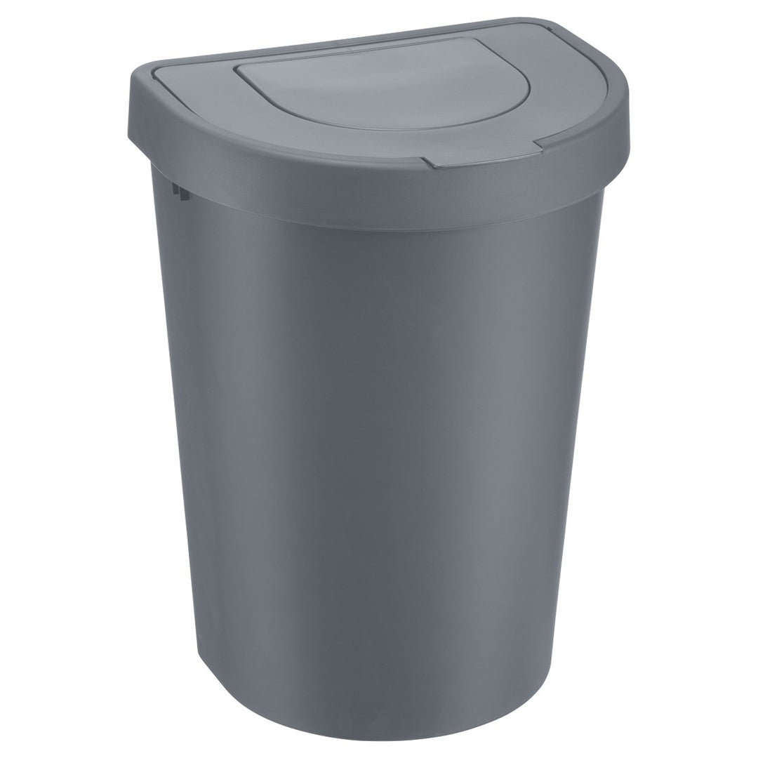 Plast Team Papelera Tapa Abatible, Gris, 25 l, Seattle Swing