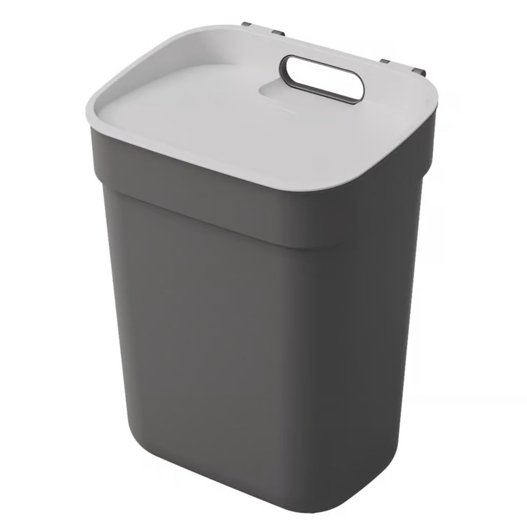 Curver Papelera para reciclar, Cubo de basura de 10 litros, Color gris oscuro