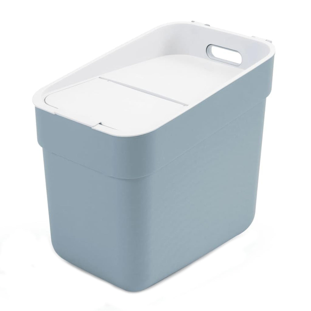 Curver Papelera para reciclar, Cubo de basura de 20 litros, Color gris-azul