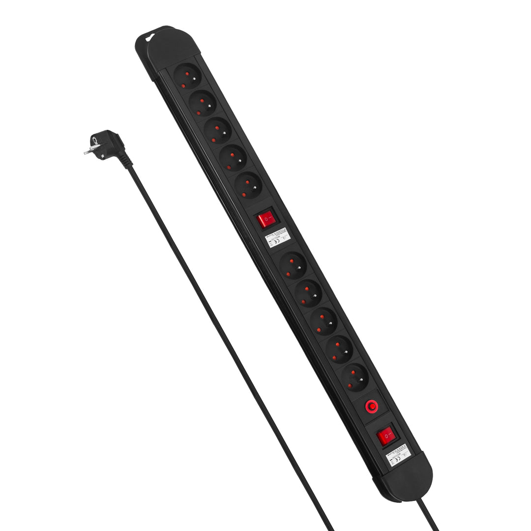 Plugues franceses tipo E, com aterramento, 3G 3x1,5 mm2, 1,5 m