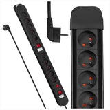 Plugues franceses tipo E, com aterramento, 3G 3x1,5 mm2, 1,5 m