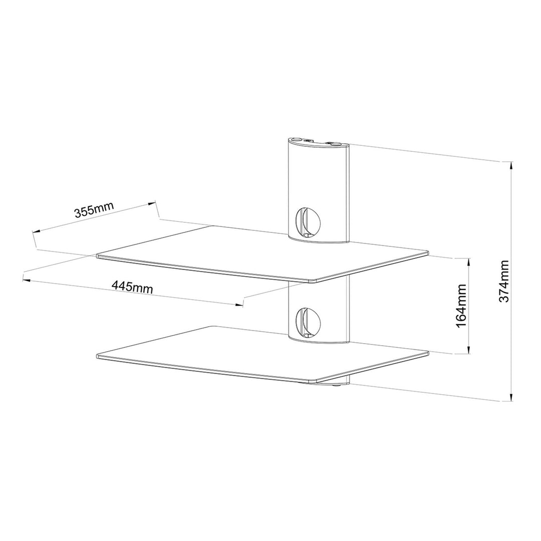 Estante de vidrio doble para la consola sintonizador de DVD Art D-50N