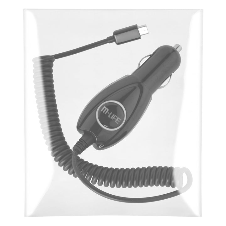 Cabo espiral MicroUSB 800mAh Carregador de isqueiro M-Life