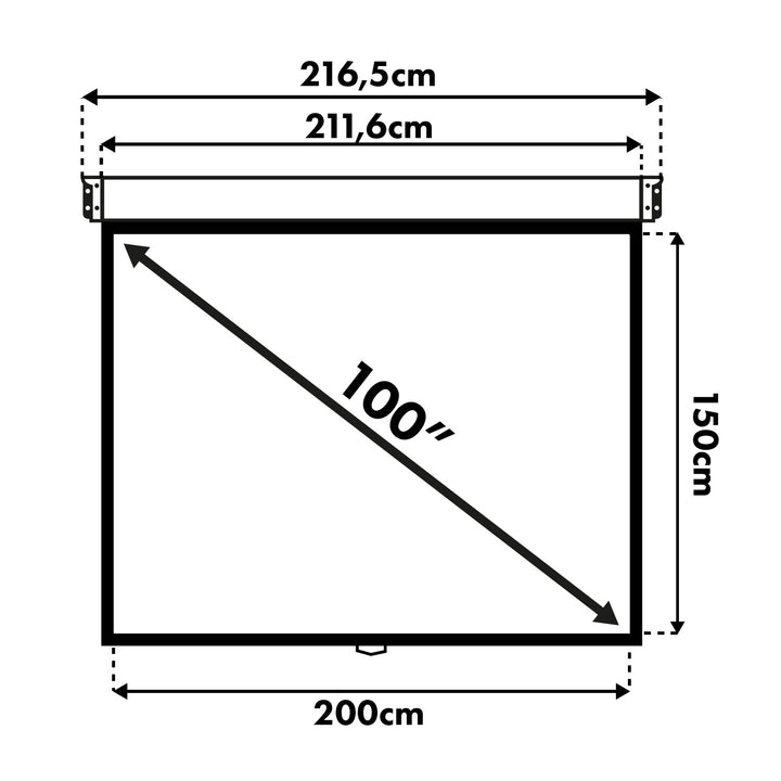 Pantalla de proyección de 100" para pared o techo Maclean MC-594