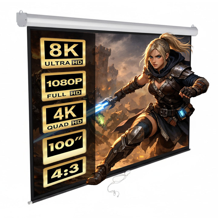 Pantalla de proyección de 100" para pared o techo Maclean MC-594
