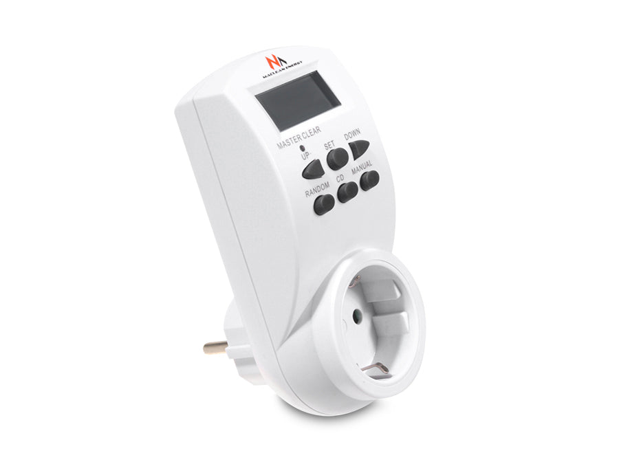 Temporizador semanal diário digital elétrico 220 - 240 V, 16A 160 programas Maclean MCE08
