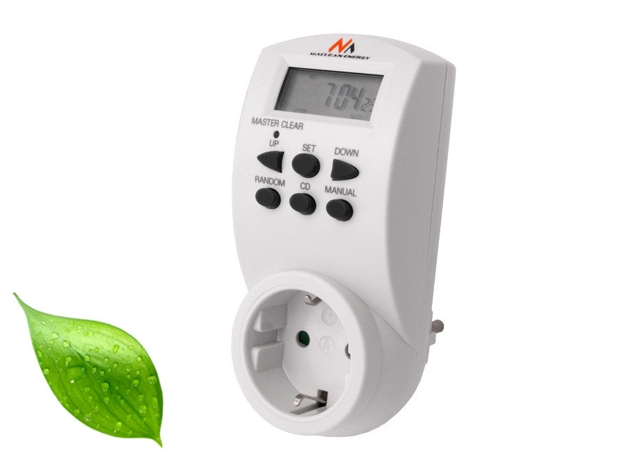 Temporizador semanal diário digital elétrico 220 - 240 V, 16A 160 programas Maclean MCE08