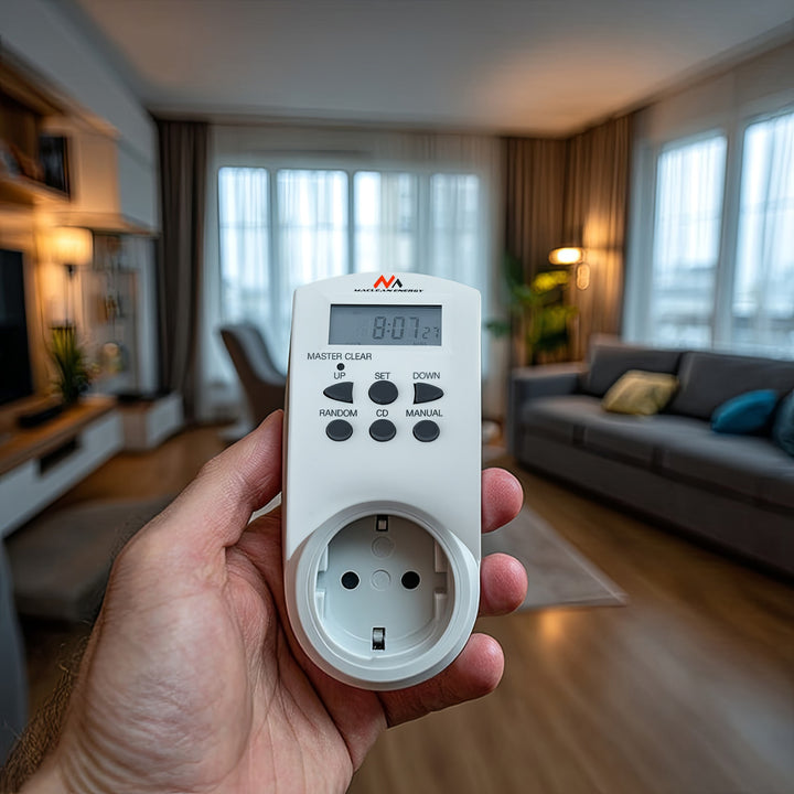 Temporizador semanal diário digital elétrico 220 - 240 V, 16A 160 programas Maclean MCE08