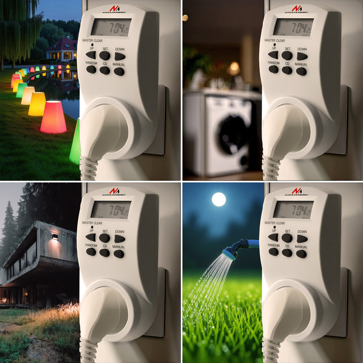 Temporizador semanal diário digital elétrico 220 - 240 V, 16A 160 programas Maclean MCE08