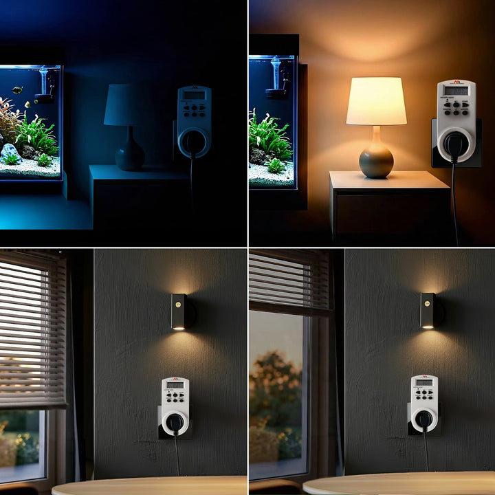 Temporizador semanal diário digital elétrico 220 - 240 V, 16A 160 programas Maclean MCE08