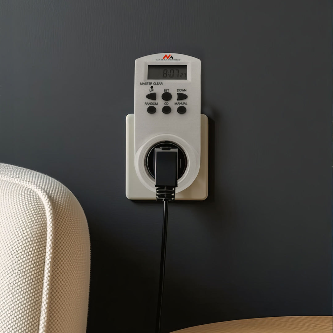 Temporizador semanal diário digital elétrico 220 - 240 V, 16A 160 programas Maclean MCE08