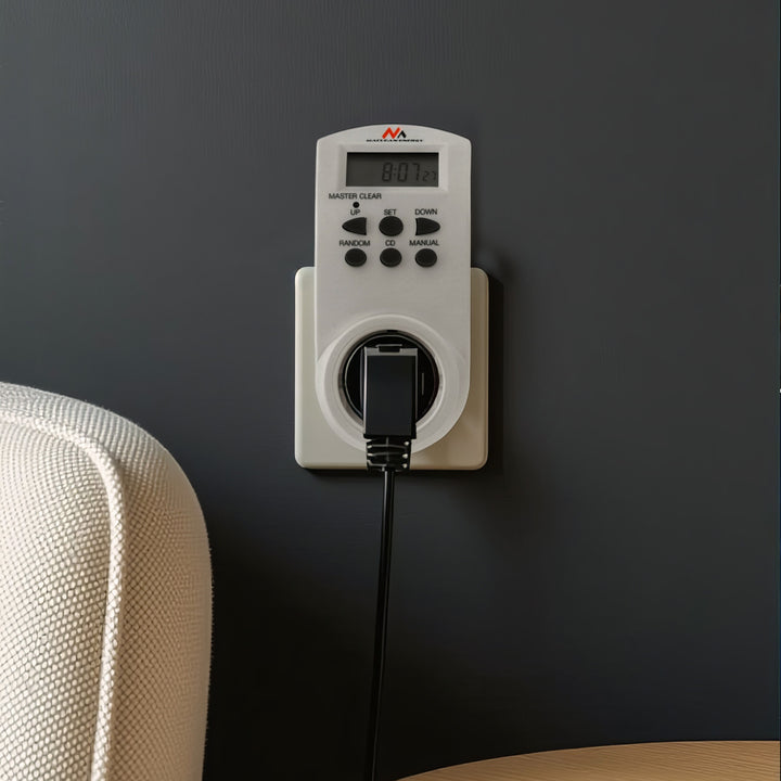 Temporizador semanal diário digital elétrico 220 - 240 V, 16A 160 programas Maclean MCE08