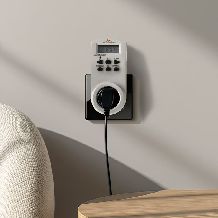 Temporizador semanal diário digital elétrico 220 - 240 V, 16A 160 programas Maclean MCE08