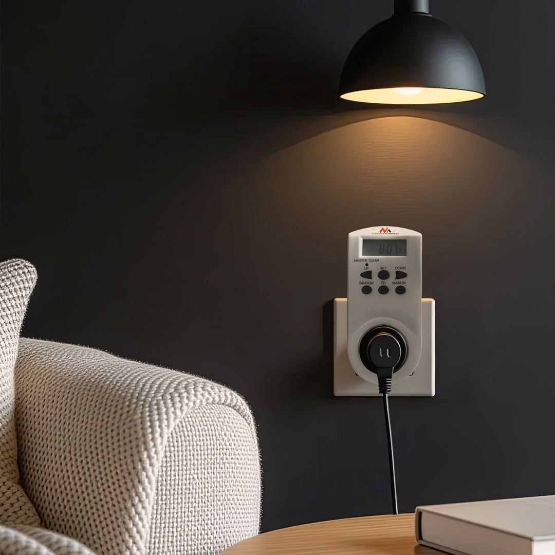 Temporizador semanal diário digital elétrico 220 - 240 V, 16A 160 programas Maclean MCE08