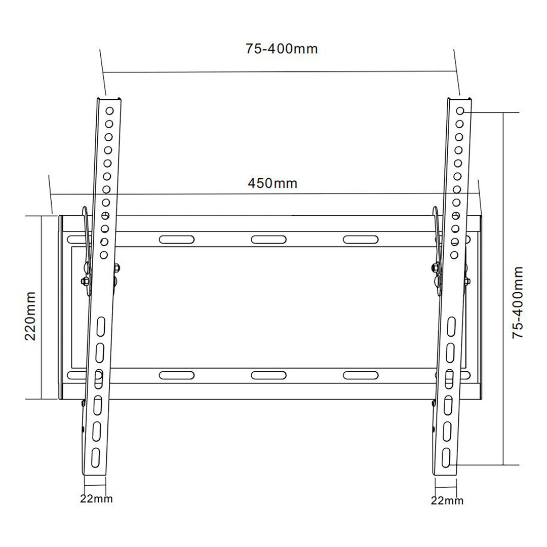 Soporte de pared para TV Cabletech de 32-55" negro