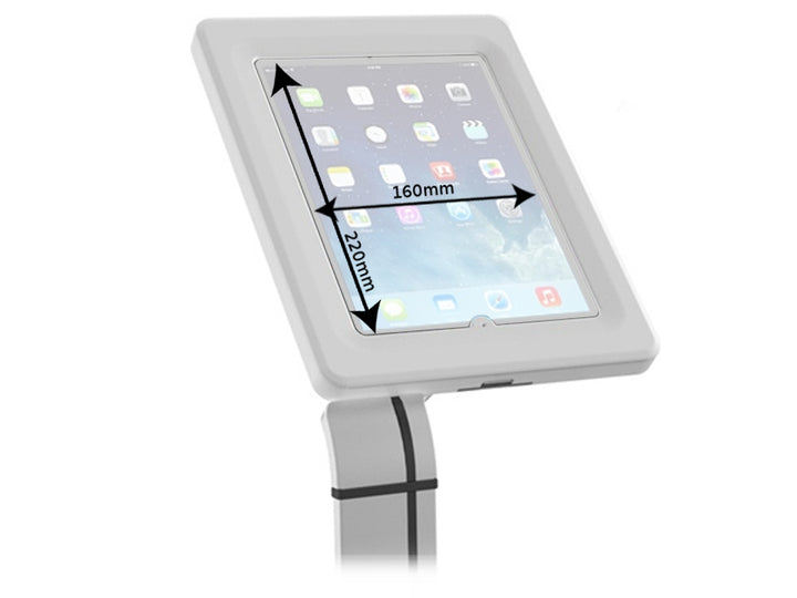 Suporte de chão Maclean MC-645 para iPad, Galaxy Tab e tablets Goclever com sistema anti-roubo