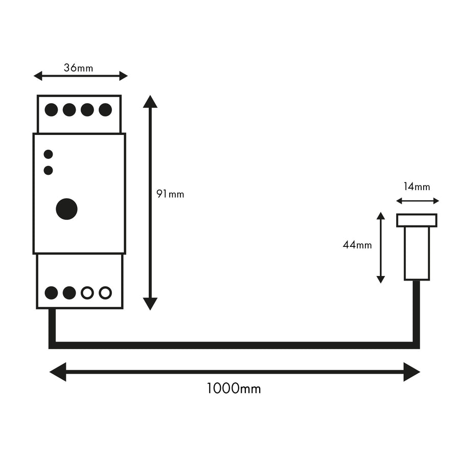 Interruptor sensor de crepúsculo para trilho DIN com sonda externa 220-240V / AC, 50Hz 20A Maclean MCE83