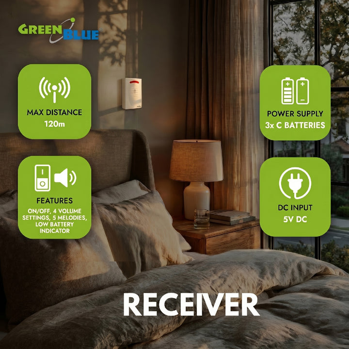 Alarme sem fio com sensor de movimento independente GreenBlue GB3400